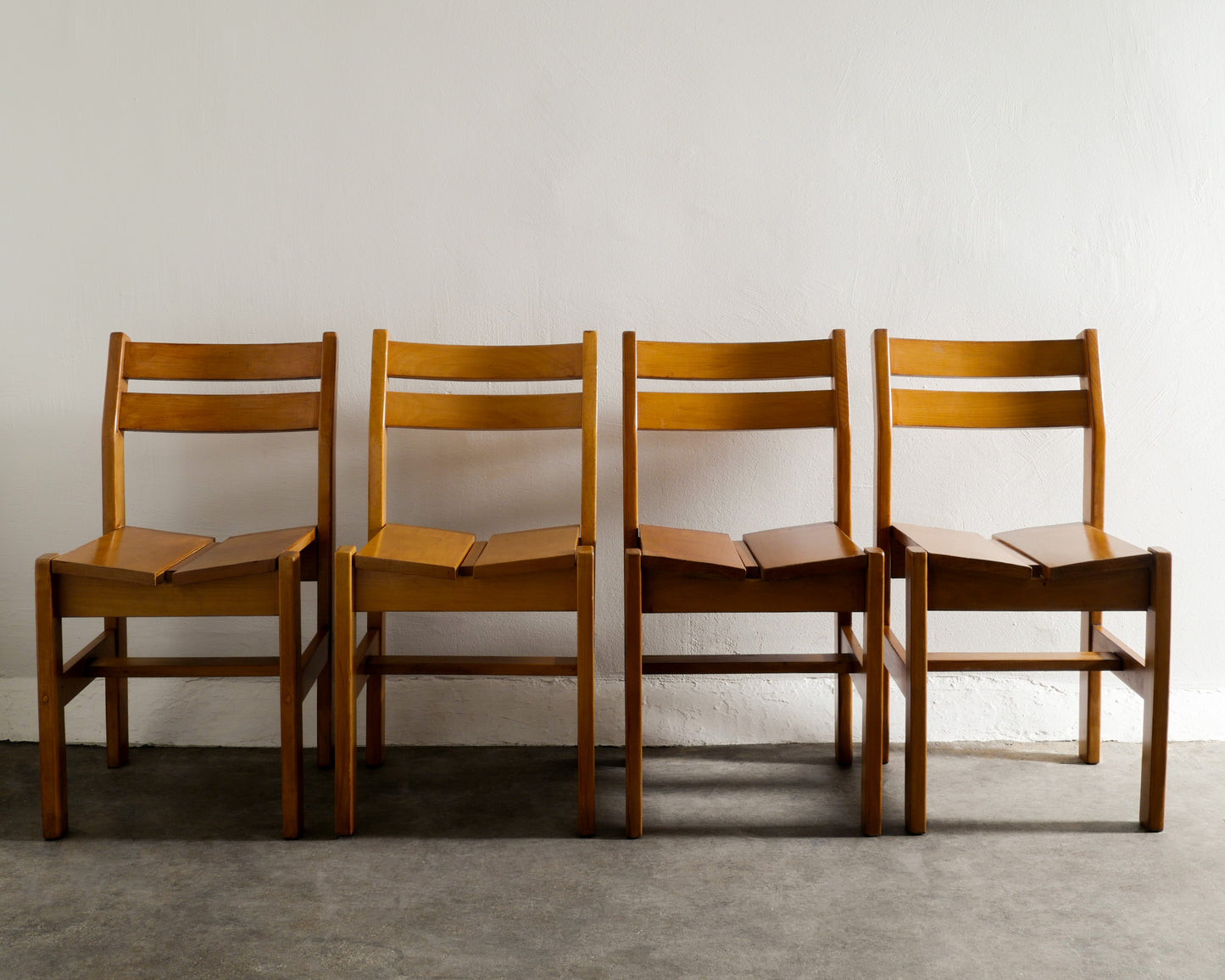 FRENCH ELM CHAIRS, FRANCE 1960s