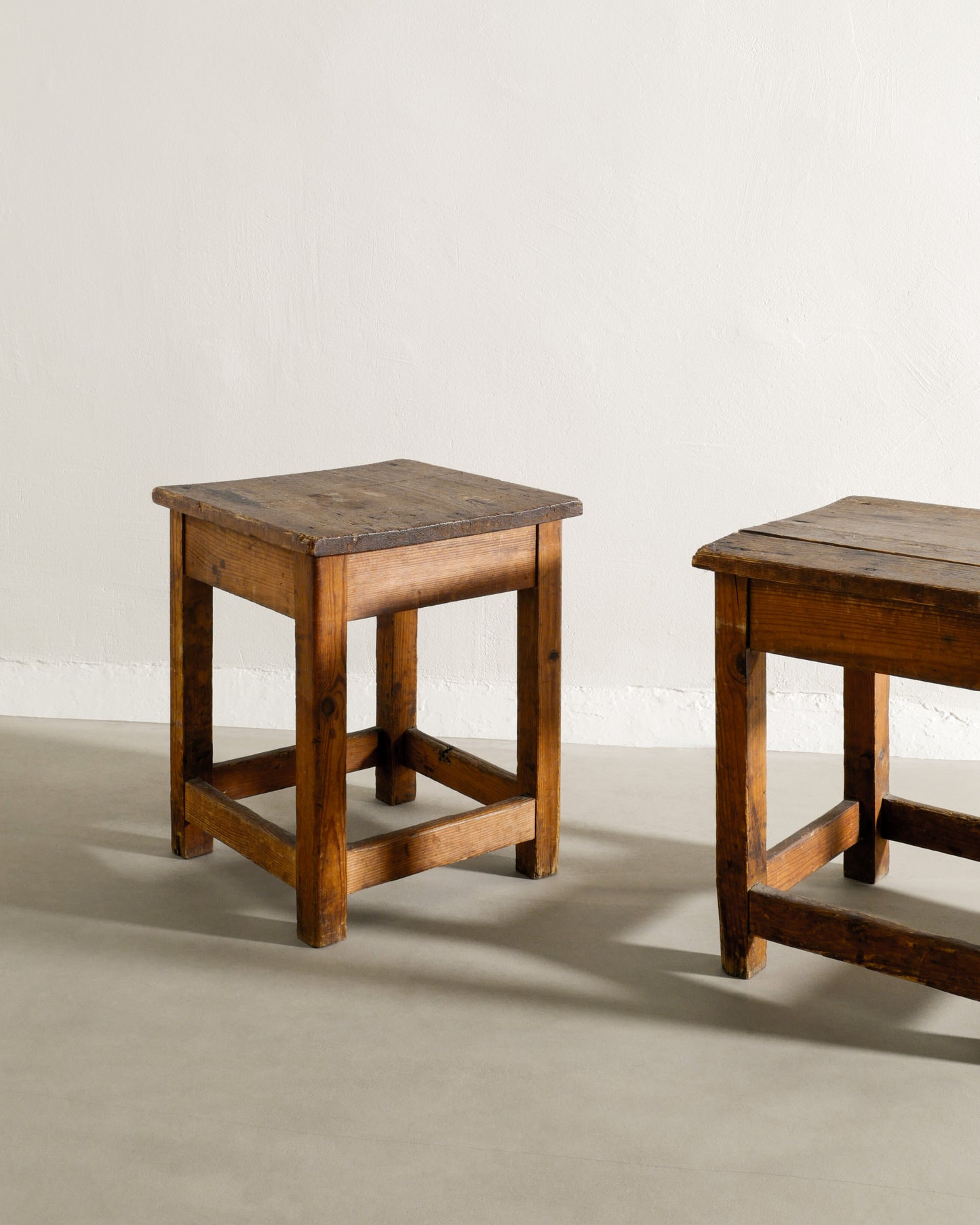 SWEDISH BED SIDE TABLES IN PINE, 1900s