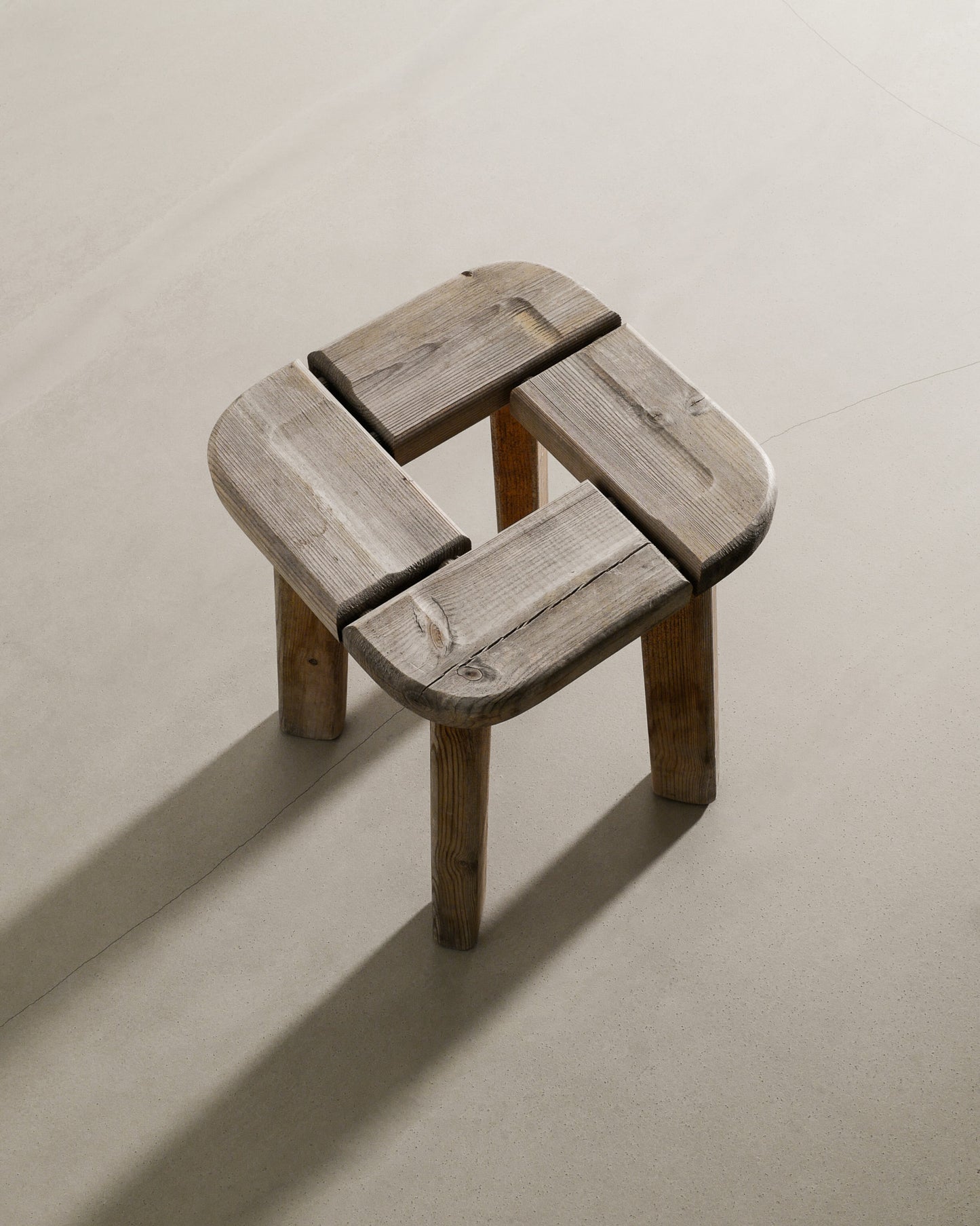 SWEDISH PINE STOOL, 1940s