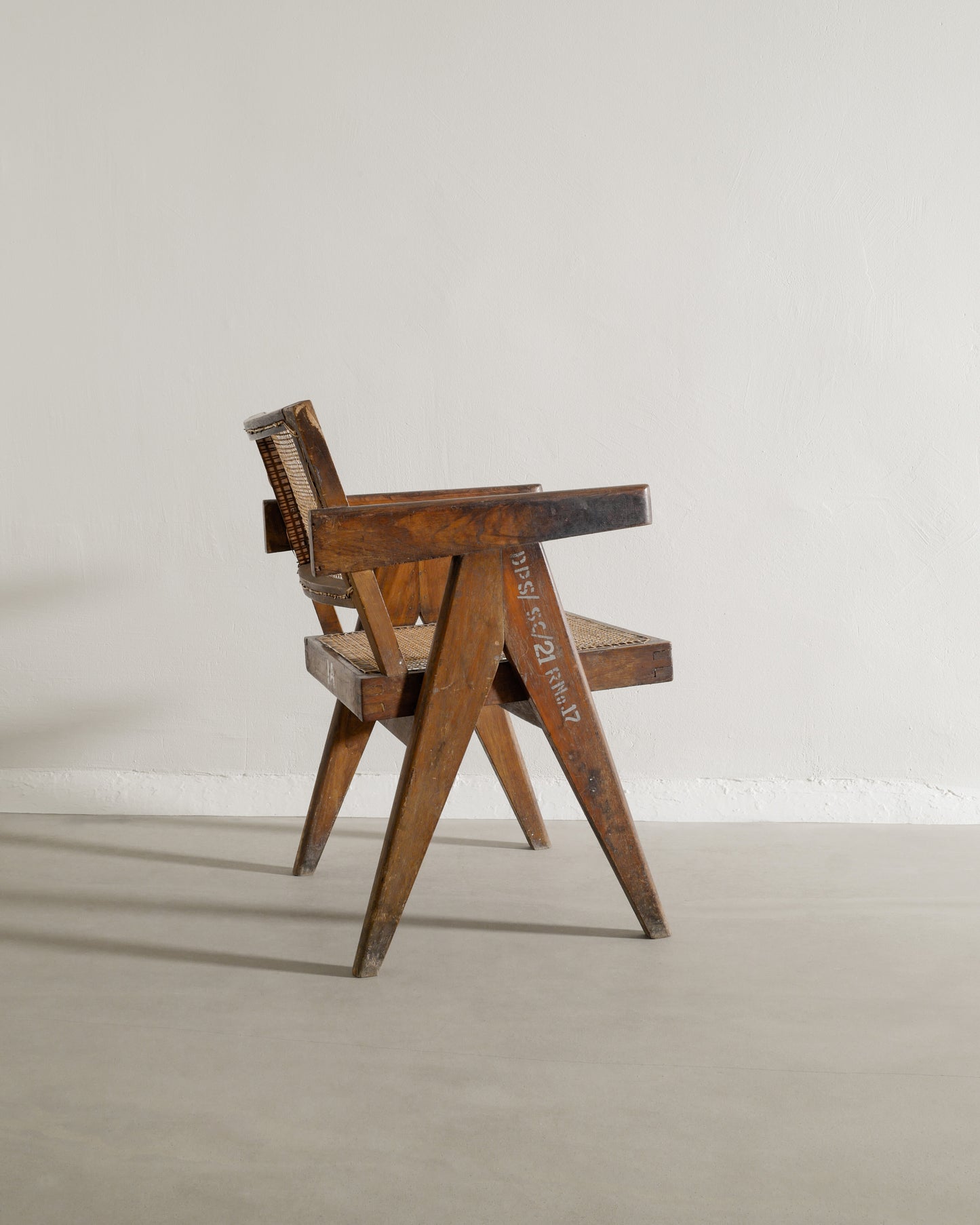 PAIR OF PIERRE JEANNERET OFFICE CHAIRS, 1950s