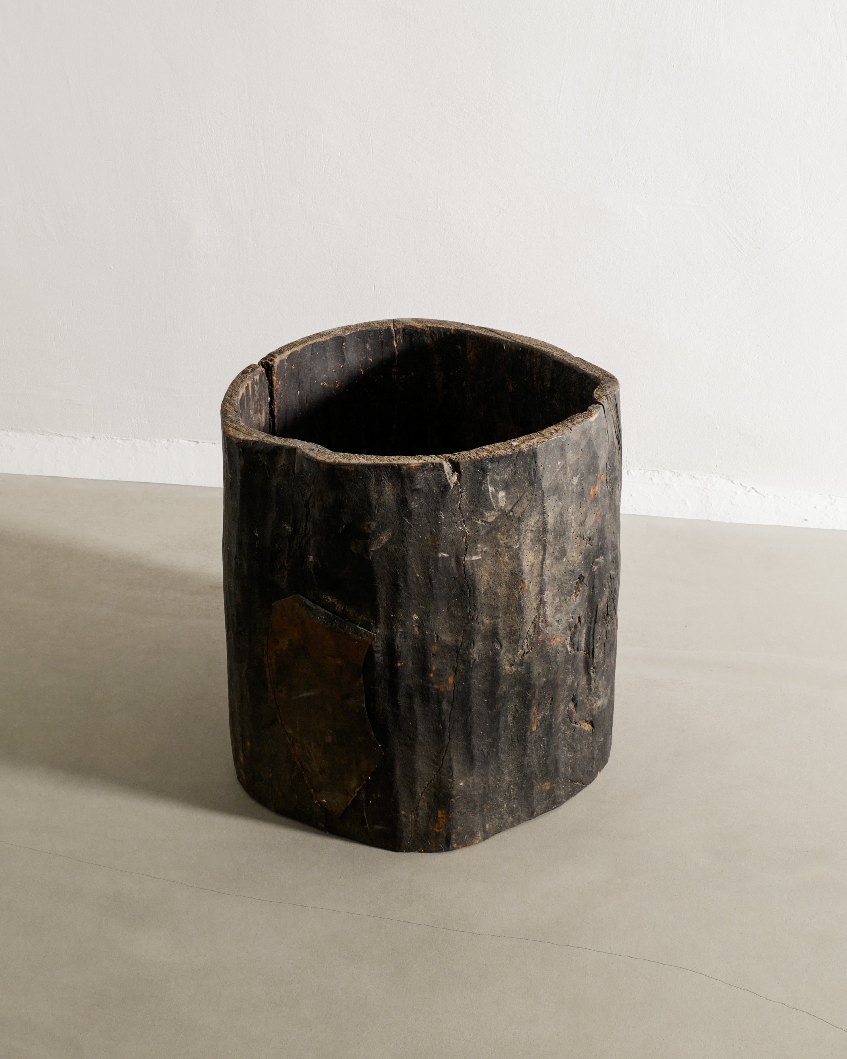 FRENCH HOLLOWED OUT WOODEN PLANTER