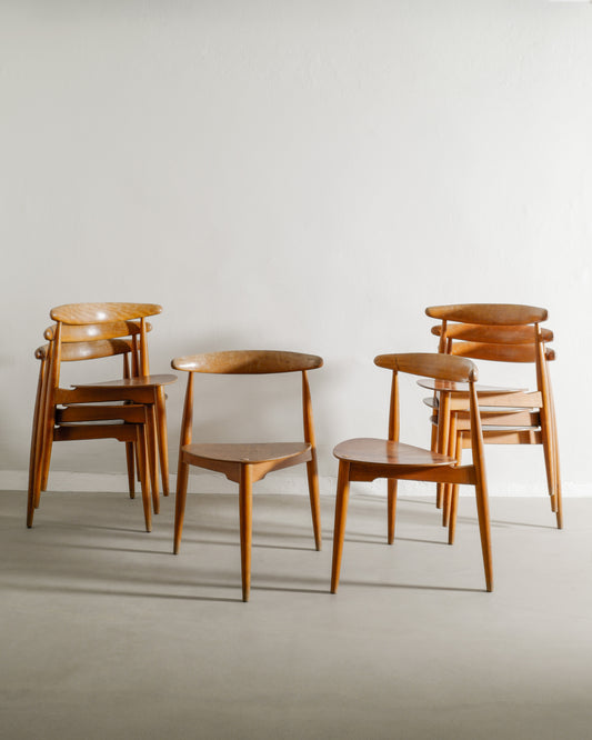 HANS J WEGNER "HEART" CHAIRS, 1950s